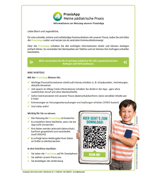 PraxisApp Patientenbeileger - Block à 50 Blatt