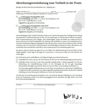 Abrechnungsvereinbarung Meningokokkenimpfung (Downloadartikel)