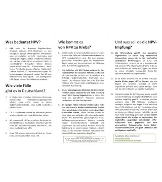 Informationen zur HPV-Impfung für Mädchen und Jungen ab 9 Jahren (Downloadartikel)