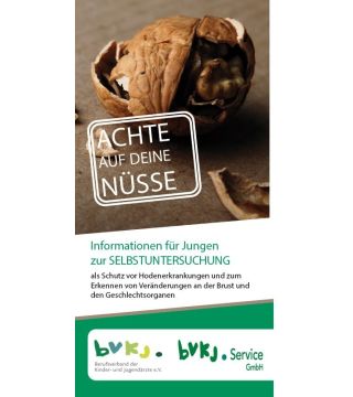 Flyer "Achte auf deine Nüsse"